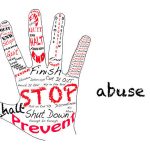 Outline of a hand with the words for Stop along with the word Abuse
